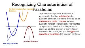 identifying key features on a parabola