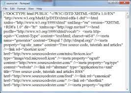 load web browser html source in notepad