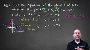 equation of a plane given a line in the