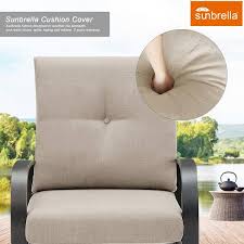 Peak Home Furnishings 4 Pieces Outdoor Swivel Counter Height Bar Chairs Patio Steel Bar Stools With Cushion Beige