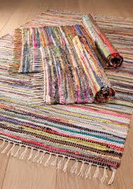 rug recycled cotton rags multi