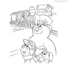 Our father christmas welcomed him with open when frosty first came alive, he wanted to do everything he could not do before. Frosty The Snowman Coloring Pages The Train Is Coming Xcolorings Com