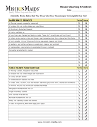 24 Printable House Cleaning Checklist Forms And Templates