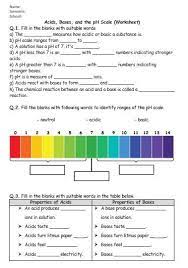 Acids, bases, and salts worksheet. Ph Scale Activity To Use With Your Acids And Bases Unit Teaching Chemistry Chemistry Lessons Cute766