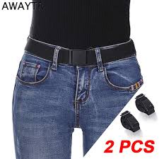 Wholesale Invisible Belt For Women Men Unisex Elastic Adjustable No Show Belt Plastic Flat Automatic Buckle Belt For Jeans Bridal Belts Belt Size