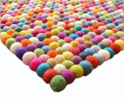 multicolor wool felt ball rugs for