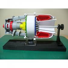 Turboshaft Engine With Radial Compressor And Turbine Cutaway