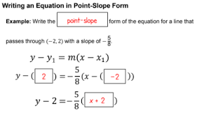 Developing Point Slope Form