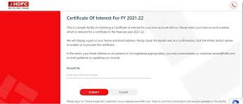 hdfc home loan interest certificate