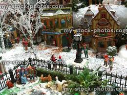 Model Christmas Village With Miniature Houses People