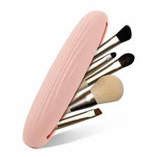 light pink silicone makeup brush holder