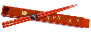 red chopsticks gift set crane