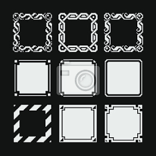 Frames Set Pixel Art Style Element