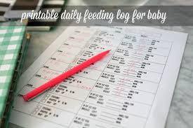 Printable Daily Feeding Log For Baby