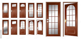 realistic wooden door isolated or