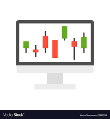 Candlestick Chart On Computer Screen Data Report