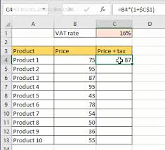 how to calculate vat in excel