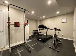 basement home gym from finished