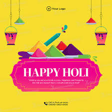 happy holi festival banner template design