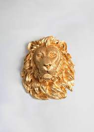 Faux Taxidermy Lion Head Wall Mount The