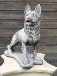 German Shepherd Stone Statue Dog