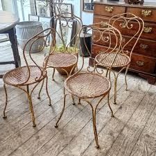 Antique French Iron Garden Chairs From