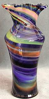 vintage multicolored glass vase