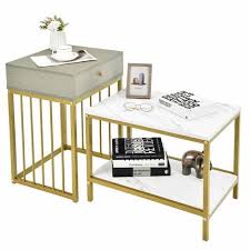 Costway Nesting Coffee Tables Set Of 2