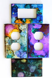 Once you have the plate off, just decorate it however you want and then 11. How To Use Alcohol Inks On Switch Plates Fiberartsy Com