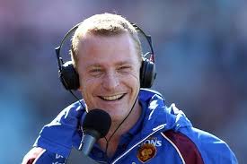 Michael Voss in a jovial mood during a radio interview before the Brisbane Lions&#39; victory over Adelaide last weekend. Photo: Getty Images - b24_voss_729-420x0