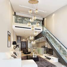 Glass Staircase Chandelier Long