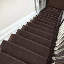 pure era plush dark brown 9 5 in x 30 in x 1 2 in bullnose polyster carpet stair tread cover landing mat tape free set of 15