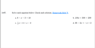 Solve Each Equation Below Check Each