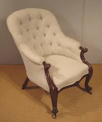 A victorian armchair is an upholstered, cushy chair with arms. Early Victorian Button Back Armchair Antique Armchair Uk Antique Settee Open Armchair Mahogany Armchair Upholstered Armchairs Sofas