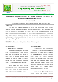 Pdf Estmation Of Oxalate Ions In Sapota Tomato And Guava