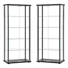 Shelf Glass Curio Cabinet Set