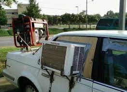 The unit mounts in the passenger side window so air entering the window flows through it. 14 Air Conditioners Ideas Conditioners Air Hvac Humor