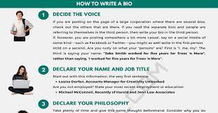how to write a bio useful steps and