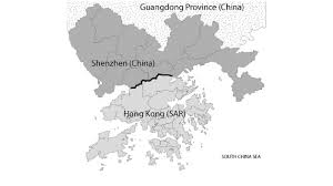 a map of the china hong kong border