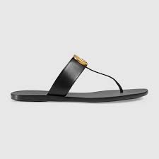 leather sandal with double g
