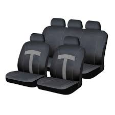 Seat Cover Set 9pc Grey T Style Impex