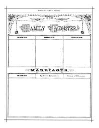 antique form of family record free