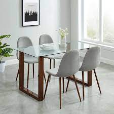 4 Seater Glass Dining Table Set