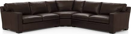 axis brown top grain leather sectional