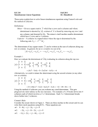 Simultaneous Linear Equations Dr Blandford
