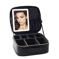 led makeup bag travel case with large