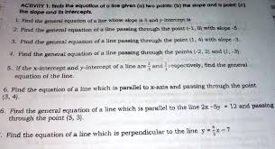 General Equation Of A Line Given