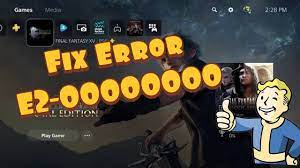 What is error code E2 00000000 on PS?