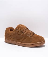 es accel og brown gum skate shoes