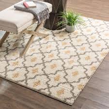 cream and gray trellis pattern rug